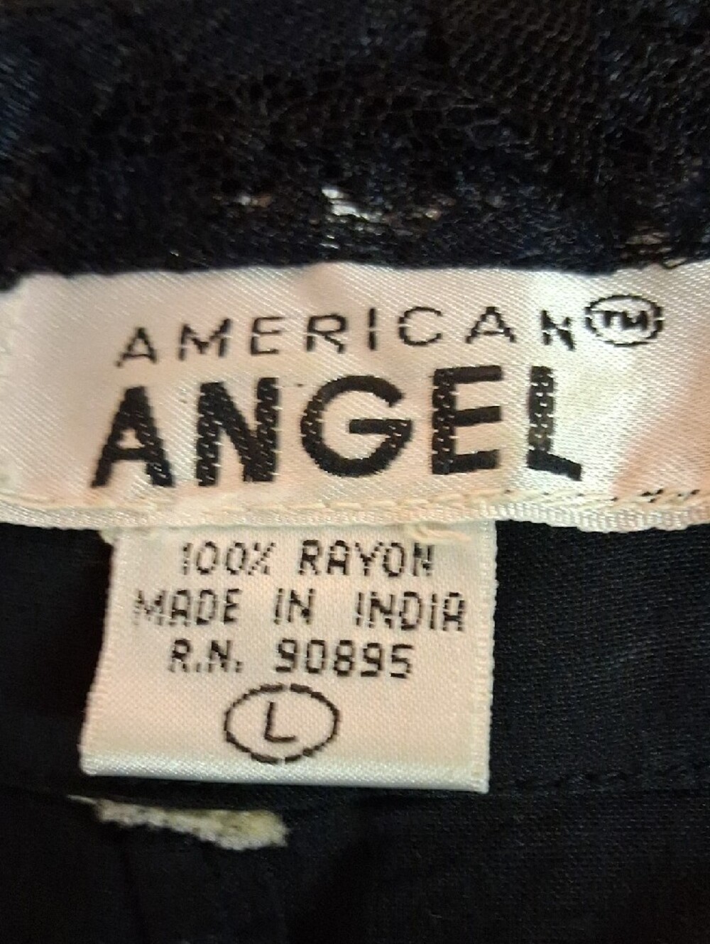 Vintage American Angel Black Lace Detail Dress Size L - Picture 7 of 8